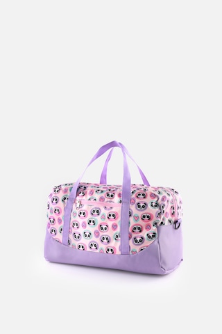 İcone Bag Baskılı Spor Çanta, Cepli Spor Çanta, Fermuarlı Detaylı Çocuk Spor Çanta, Lila