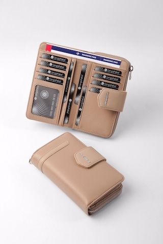 Cengiz Pakel Kadın Orta Boy Cüzdan 65256M Vizon- Vizon