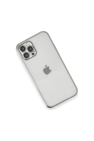 Durukar Apple Uyumlu iPhone 12 Pro Max Kılıf Lensli Silikon - Gümüş