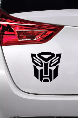 Transformers Kafası Sticker Oto Motor Laptop Duvar Folyo Sticker 40 X 40 Cm