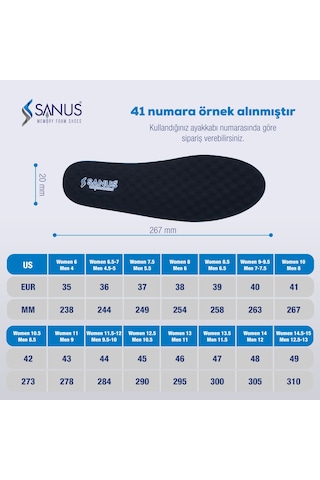 Sanus M900 Visco Memory Foam Anatomik Unisex Tabanlık