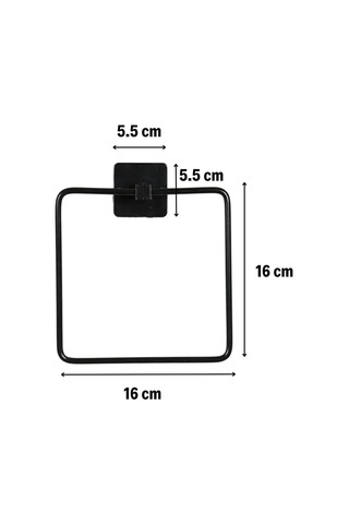 Buffer Kendiliğinden Yapışkanlı Siyah Paslanmaz Metal Kare Havluluk Metalik