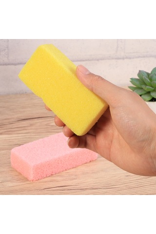 Symbee 2 Adet Ayak Bakımı Seti: Aşınmış Cilt Ve Kalın Deri Kaldıran Fosfor Taşı İle Sponge Blok, Evde Salon Kalitesi Aşınma Temizleyici Pembe - Sarı