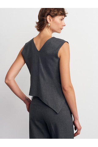 Dilvin 60599 Asimetrik Yelek-antrasit Antrasit
