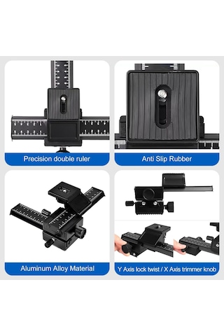 Profesyonel 4 Yönlü Macro Makro Ve Yakın Plan Detay Fotografçılık İçin Focusing Rail Slider