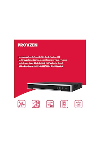 Provzen Hikvision 12 Li İp 4mp Güvenlik Kamerası Seti Colorvu Mikrofonlu Olay Anında Bildirim