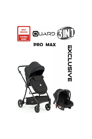 Quard Promax Travel Sistem Bebek Arabası Siyah