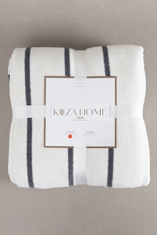 Twin Battaniye Soft Pamuklu Çift Kişilik Battaniye Antrasit Krem 200 X 220 5030a Krem