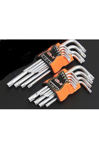 9 Parça Yıldız Alyan Seti Profesyonel Torx Delikli 1 Set Uzun Yıldız Alyan Seti N11.6907