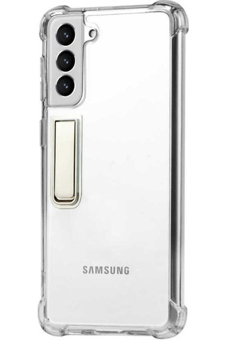 Galaxy S21 Uyumlu Csk Zore Standlı Süper Silikon Kılıf-renksiz