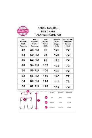 Büyük Beden Beli Lastikli Cepli Figen Model Kadın Kapri Beyaz