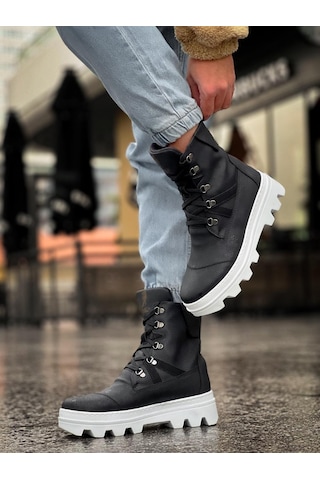 Knack Erkek Spor Bot B14 Siyah Beyaz Taban Siyah Beyaz Taban