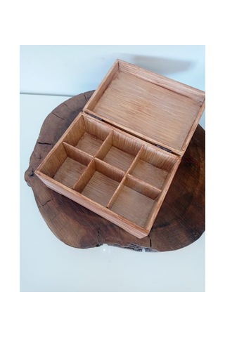 El Yapımı Çok Amaçlı Bölmeli Ahşap Eskitme Kutu