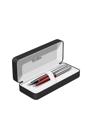 Scrikss Dolmakalem+Tükenmez 78 Bordo Lüks Kutu