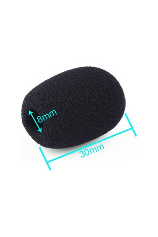 12 Paket 30x8mm Mini Mikrofon Ön Cam Köpük Kapakları Kulaklık Mikrofonu İçin