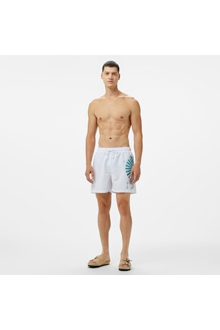 Unıted4 Classic Erkek Beyaz Deniz Şortu Düz Nerf Beyaz