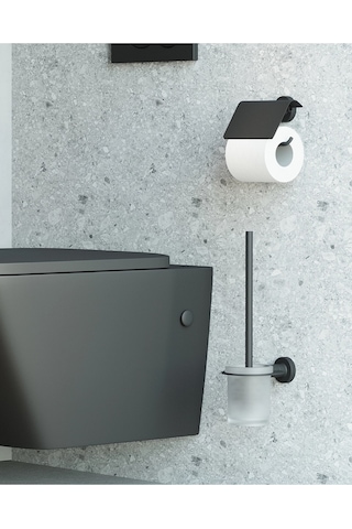 Tecno Black Tuvalet Fırçalık - Mat Siyah Mat Siyah