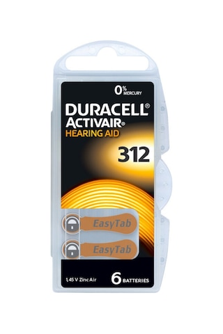 Duracell 312 Numara İşitme Cihazı Pili 5 Paket 30 Adet