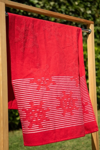 Menderes Home Cotton Collection Bukle Plaj Havlusu Çark Kırmızı