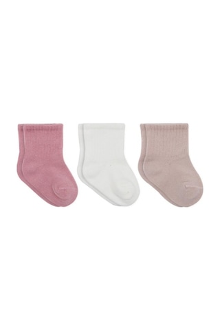 Akıllı Bayi Flamingo Girl 3'lü Penye Soket Çorap 10136 Gül Kurusu Renkli