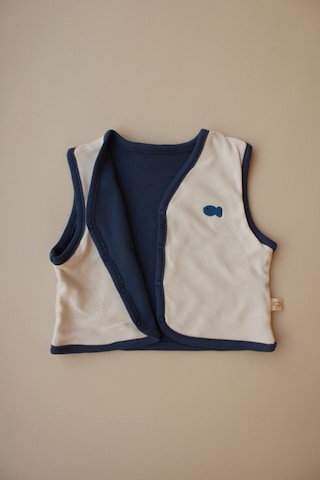 Balık Nakışlı Çift Taraflı Yelek Krem