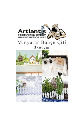 Mini Bahçe Çiti Mavi 3x60cm 2 Adet Dekoratif Minyatir Bahçe Çiti Okul Proje Teraryum Mini Ev Bahçe Çit