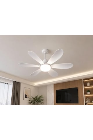 Dordoi E27 Duy Uyumlu Işıklı Tavan Vantilatörü 52 Cm Kumandalı, 6 Kanatlı, 3 Işık Modu & 3 Fan Hızı Enerji Sınıfı F 01G Taba