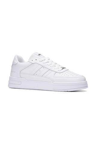 Günlük Unisex Sneaker Bağcıklı Rahat Kalın Tabanlı Spor Yürüyüş Ayakkabısı 191 Beyaz