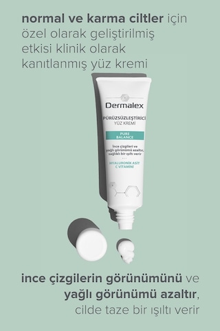 Dermalex Pure Balance Pürüzsüzleştirici ve Aydınlatıcı Etkili Yüz Kremi 50 ML