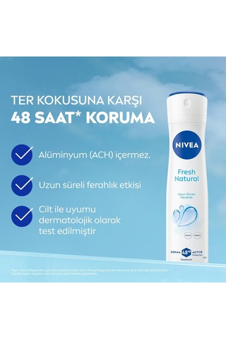 Nıvea Kadın Sprey Deodorant Fresh Natural 150 Ml,ter Kokusuna Karşı 48 Saat Koruma,uzun Süren Ferahlık,okyanus Özl