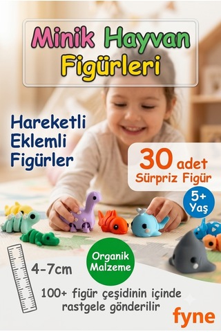 Minik Hayvanlar 30 Lu Sürpriz Oyuncak Seti Organik, Hareketli, Eklemli Ve Eğitici Hayvan Figürü