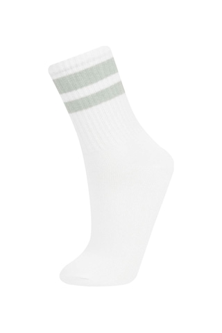 Defacto Kız Çocuk Rahat Lastikli 3'lü Pamuklu Uzun Çorap C2918A8NSWT1