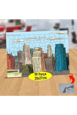 Çizimsel Renkli Binalar 99 Parça Puzzle Yapboz Tablo-2147751403 Çizimsel Renkli Binalar 99 Parça Puzzle Yapboz Tablo-2147751403