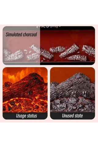 200 Ml Şömine Alev Aromaterapi Hava Nemlendirici Usb Renkli Gece Lambası Uçucu Yağ Difüzörü Siyah