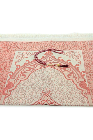 Hediyelik Şantuk Çantalı, Tesbihli, Çeyizlik Seccade Seti - Bordo Bordo