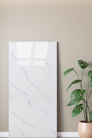 10 Adet 30x60 Cm Yapışkanlı Mermer Desenli Köpük Banyo,tezgah Arası Duvar Paneli Kağıdı Cf-1035 Beyaz