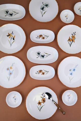 Tabak Evi Porselen Azelya Kahvaltı Ve İkram Takımı 6 Kişilik 14 Parça Çok Renkli