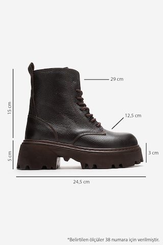 Luvishoes Luvi Shoes Loreta Kahve Hakiki Deri Kadın Postal Bot Kahve