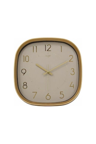 Galaxy Premium Serisi Abs Kasa Duvar Saati Oval 30 Cm Gold Renkli Modern Kadran Gold - Beyaz