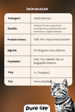Purelife Tavuklu Yavru Kedi Maması 15 KG