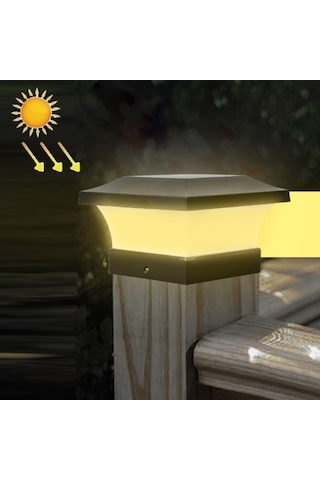 Cbtx Bahçe Aydınlatma Güneş Led Su Geçirmez Dış Mekan Sütun Işığı Avlu Aydınlatma Lambası Sarı Sıcak Işık