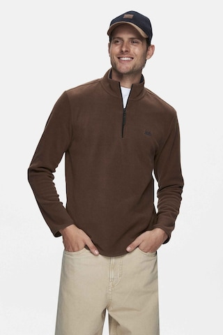 Ucla Gremıo Kahve Polar Nakışlı Standard Fit Erkek Sweatshirt Kahve