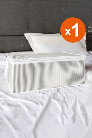 1 Adet Baza Altı Büyük Boy Düzenleyici Kumaş Hurç Gri 45 65 22 Cm Diğer