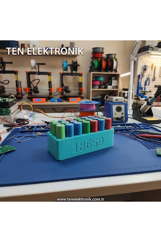 Ten Elektronik 18650 Pil Standı Ve Düzenleyici - 14'lü Pil Yuvası 2x7 - Pet-g