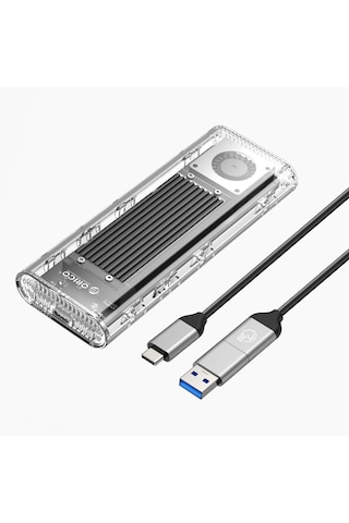 Orico Tcm2-g20 Usb 3.2 Gen2, 20gbps, M.2 Nvme Ssd Uyumlu, Max. 8tb Kapasite Desteği, Şeffaf Şık Tasarım, Dahili Fanlı, Type-c Disk Kutusu Tcm2-g20