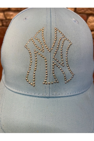 Hamze Ny Yankees New York Detaylı Beyzbol Gabardin Cap Şapka Buz Mavisi