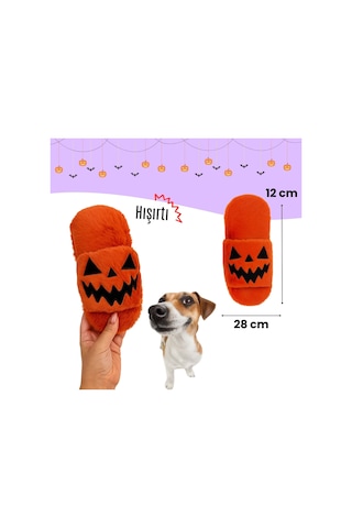Havhav Cadılar Bayramı Temalı Hışırtılı Peluş Terlik  Köpek Oyuncağı
