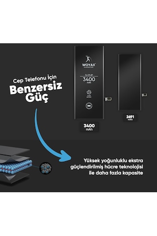 Apple Uyumlu iPhone 8 Plus Batarya 3400Mah Woyax Premium Batarya
