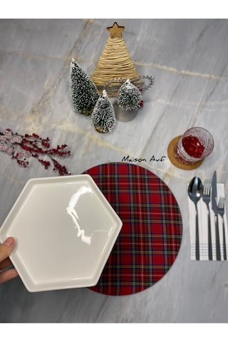 4'lü Ekose Kumaş Supla M048 Kırmızı