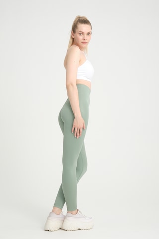 Yeşil Kalçası Büzgülü Premium Fitilli Ekstra Push Up Tayt Yeşil